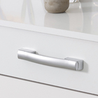 Puxador para Móveis Sobrepor ABS 128mm Prata 1 peça