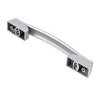 Puxador para Móveis Sobrepor ABS 128mm Prata 1 peça