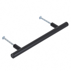 Puxador para Móveis Sobrepor Aço Inox 128mm Preto  1 peça