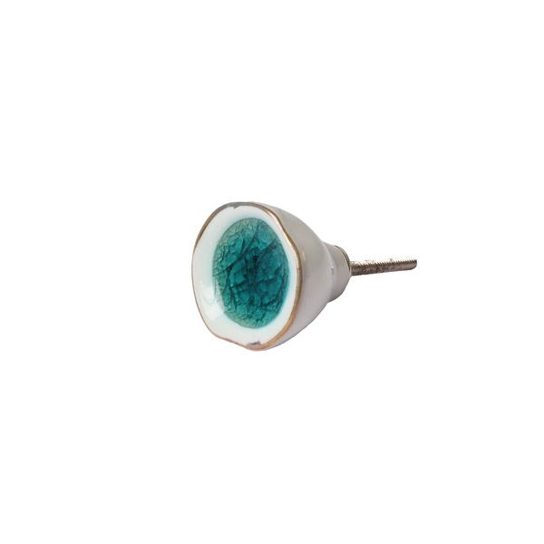 Puxador para Móveis Sobrepor Cerâmica 40mm Azul 4 peças