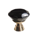 Puxador para Móveis Sobrepor Vidro 29mm Dourado/preto 1 peça