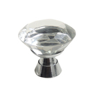 Puxador para Móveis Sobrepor Vidro 29mm Transparente 1 peça