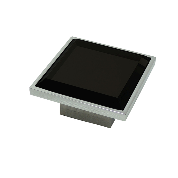 Puxador para Móveis Sobrepor Vidro 30mm Preto 1 peça