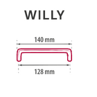 Puxador para Móveis Zamac Dourado 140mm 1 Peça Willy Inspire