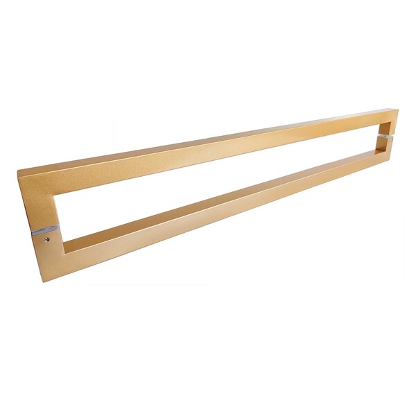 Puxador para Porta 103cm Aço Inox Dourado Champagne Quadrado Geris