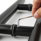 Puxador Para Porta 40cm Preto Inox 304 Pivotante Redondo