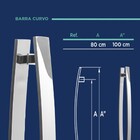 Puxador Para Porta Barra Chata Curvo 100 Cm Polido