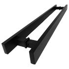 Puxador Para Porta Barra Chata Reto 60cm X 4cm Preto Fosco