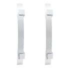 Puxador Para Porta de Madeira, Vidro e Metal Barra Curva 40cm Alumínio Escovado