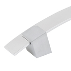 Puxador Para Porta de Madeira, Vidro e Metal Barra Curva 40cm Alumínio Polido