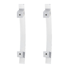 Puxador Para Porta de Madeira, Vidro e Metal Barra Curva 40cm Alumínio Polido