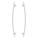 Puxador para Porta de Madeira e Vidro Barra Curva 50cm Aço Inox Escovado