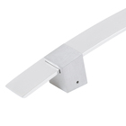 Puxador Para Porta de Madeira, Vidro e Metal Barra Curva 60cm Alumínio Polido