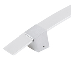 Puxador Para Porta de Madeira, Vidro e Metal Barra Curva 80cm Alumínio Polido