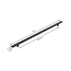 Puxador para Porta de Madeira e Vidro Barra Reta 100cm Alumínio Preto