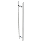 Puxador para Porta de Madeira e Vidro Barra Reta 100cm Aço Inox Polido