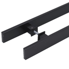 Puxador para Porta de Madeira e Vidro Barra Reta 120cm Alumínio Preto