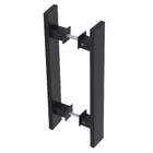 Puxador para Porta de Madeira e Vidro Barra Reta 30cm Alumínio Preto