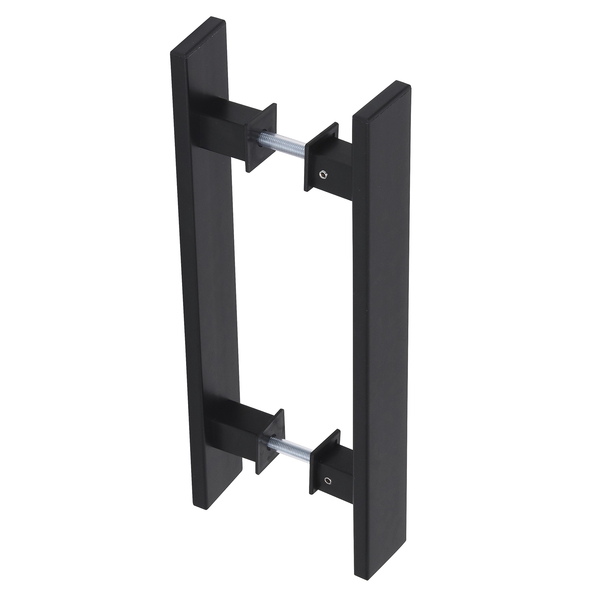 Puxador para Porta de Madeira e Vidro Barra Reta 30cm Alumínio Preto