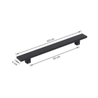 Puxador para Porta de Madeira e Vidro Barra Reta 40cm Alumínio Preto