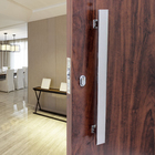 Puxador para Porta de Madeira e Vidro Barra Reta 40cm Aço Inox Polido