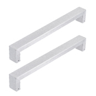 Puxador para Porta de Madeira e Vidro Barra Reta 42cm Aço Inox Escovado