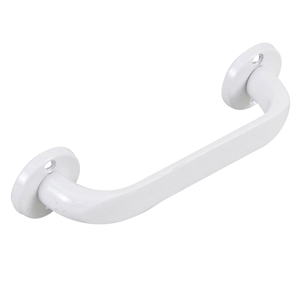 Puxador para Porta de Madeira Reto 10cm Zamac Branco Cromado União Mundial