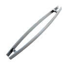 Puxador para Porta Duplo 100cm Inox Escovado Chato Geris