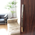 Puxador para Porta Duplo 40cm Inox Polido Chato Geris