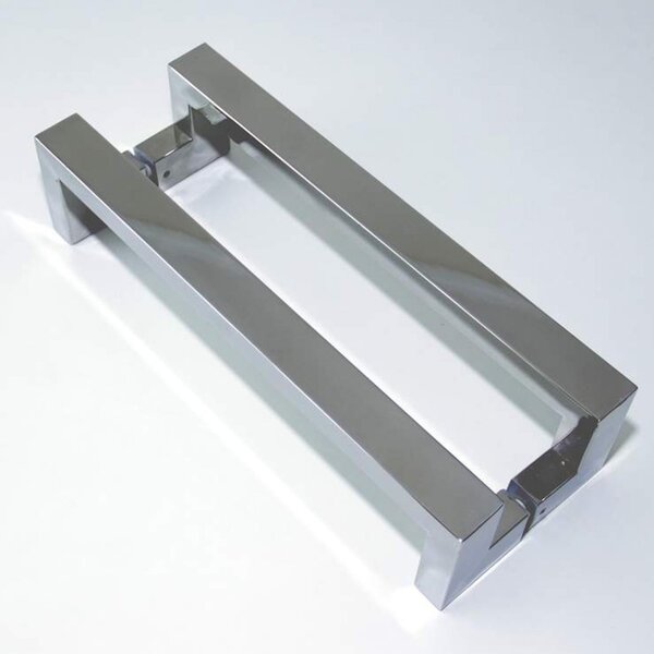 Puxador Para Porta Duplo Em Inox Tokyo 80cm Geris Prata