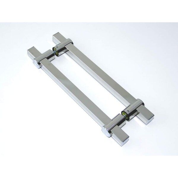 Puxador Para Porta Duplo Em Inox Verona Eco 100cm Geris Prata