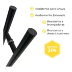 Puxador Para Porta Inox 304 Preto 60cm Pivotante Redondo