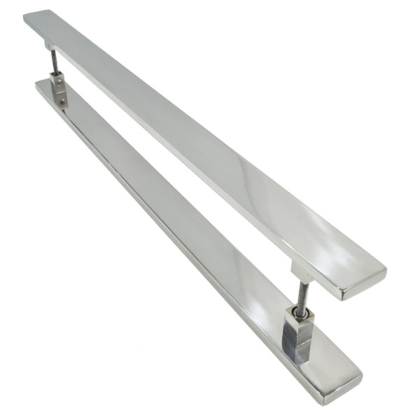 Puxador Para Porta Itaoca Aço Inox 40x10mm 100cm Polido
