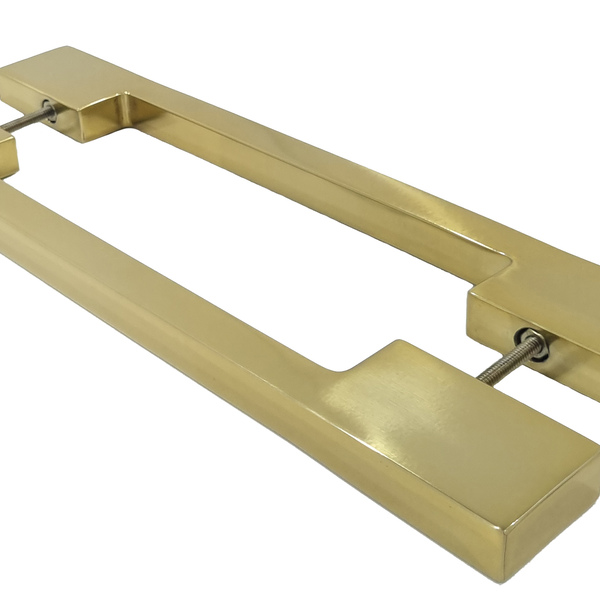Puxador Para Porta Iuna 50x20mm 100cm Gold Aço Inox