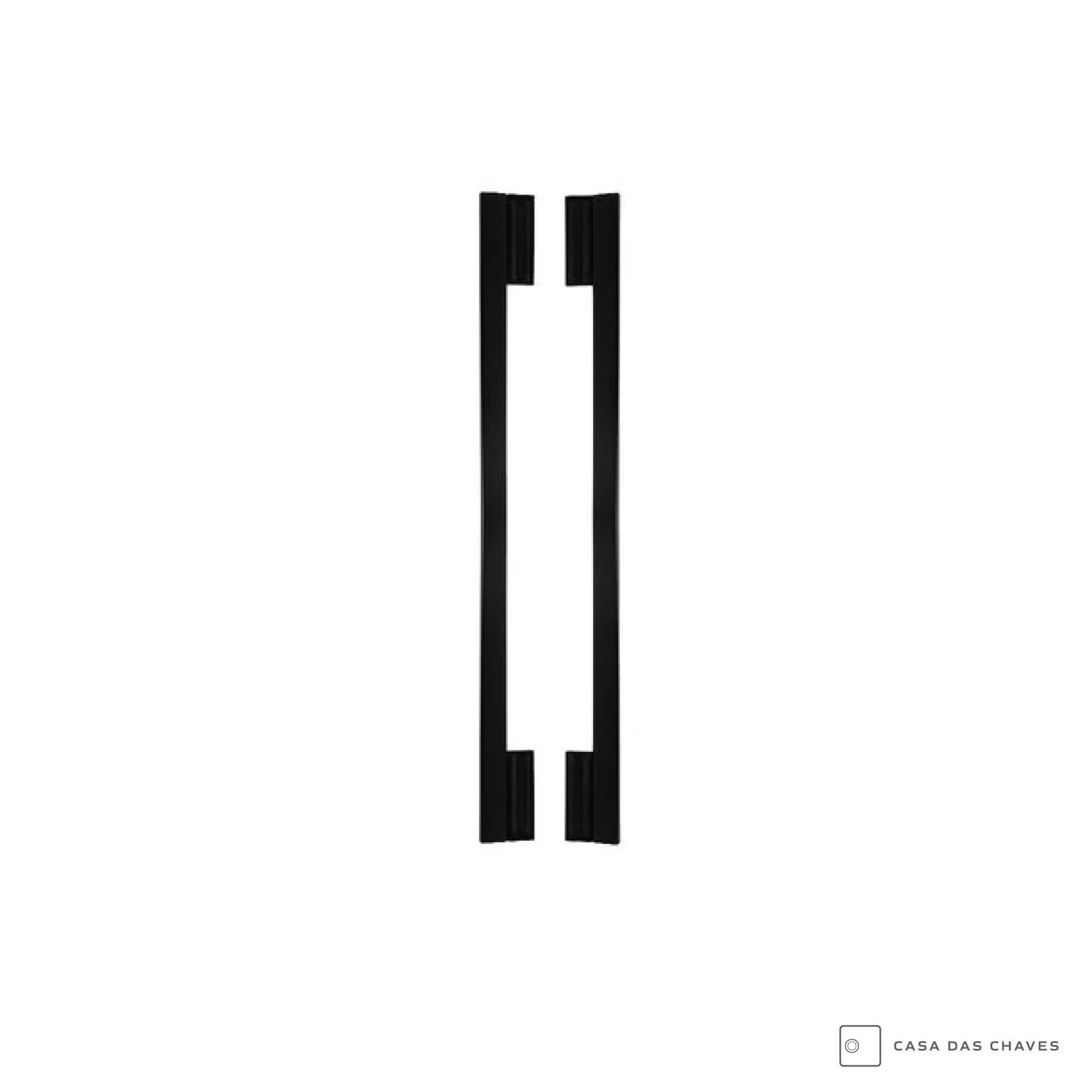 Puxador Para Porta Minimalist Zen Preto Duplo 500mm (50 Cm) Zp2535