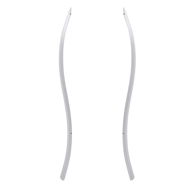 Puxador Para Porta de Madeira, Vidro e Metal Onda 100cm Alumínio Escovado