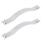 Puxador Para Porta de Madeira, Vidro e Metal Onda 40cm Alumínio Polido