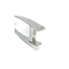 Puxador Para Porta Pivotante Curvo Madeira E Vidro Inox Polid