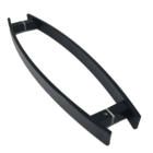 Puxador Para Porta Pivotante Curvo Madeira E Vidro Inox Preto