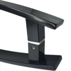 Puxador Para Porta Pivotante Curvo Madeira E Vidro Inox Preto