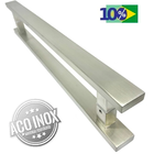 Puxador Para Porta Pivotante Madeira E Vidro Inox Escovado 1,