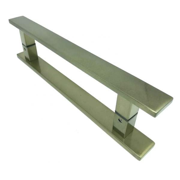 Puxador Para Porta Pivotante Madeira E Vidro Inox Ouro Velho