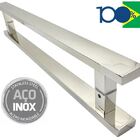 Puxador Para Porta Pivotante Madeira E Vidro Inox Polido 1 Me