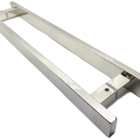 Puxador Para Porta Pivotante Madeira E Vidro Inox Polido 50 Cm