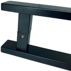 Puxador Para Porta Pivotante Madeira E Vidro Inox Preto 1 Met