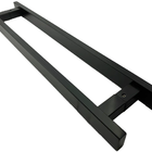 Puxador Para Porta Pivotante Madeira E Vidro Inox Preto 80 Cm