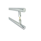 Puxador Para Porta Pivotante Madeira E Vidro Inox Redondo Pol