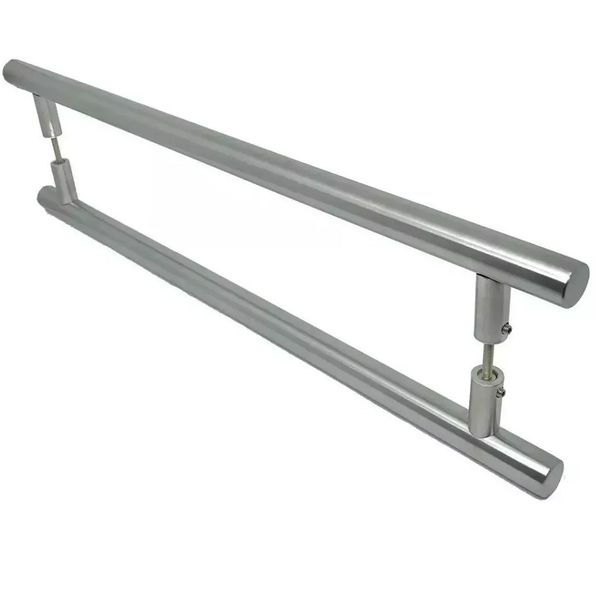 Puxador Para Porta Pivotante Madeira E Vidro Polido Inox 1 Me