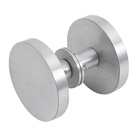 Puxador Para Porta de Madeira, Vidro e Metal Redondo 8cm Alumínio Escovado