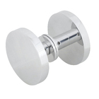 Puxador Para Porta de Madeira, Vidro e Metal Redondo 8cm Alumínio Polido